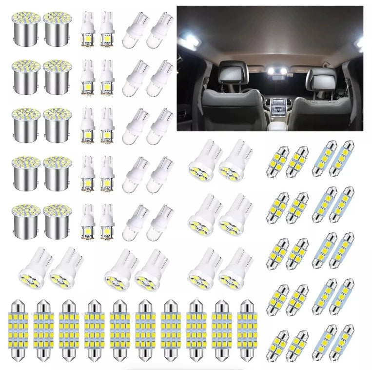 42Pcs LED Car Interior Lights T10 6000K SMD LED Replacement License Plate/Reading Light Bulbs Xenon White Interior Light Bulbs