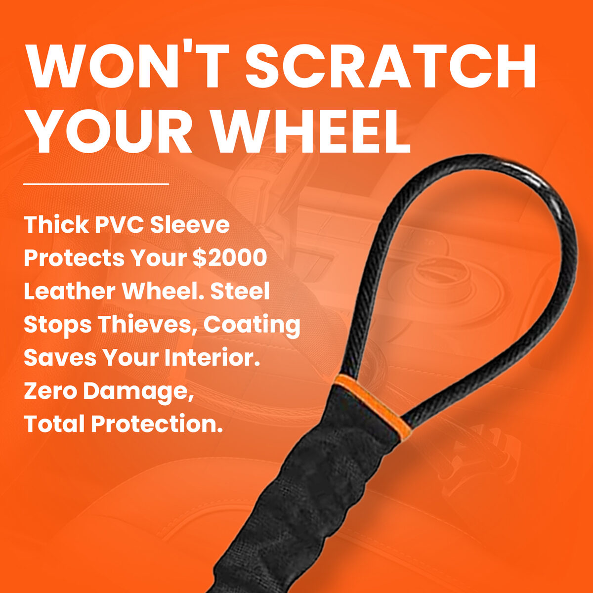 🔐 ParkGuard™ Universal Steering Wheel Lock – Heavy-Duty Car Anti-Theft Device with 3 Keys, Quick Install Security Lock for Cars, Trucks & SUVs