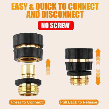3/4 Inch Garden Hose Fitting Quick Connector Male and Female Set (6 Sets)