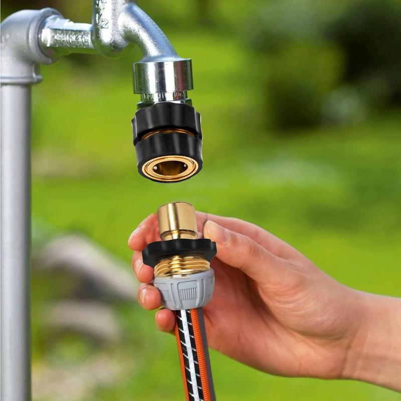 3/4 Inch Garden Hose Fitting Quick Connector Male and Female Set (6 Sets)