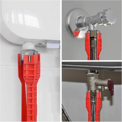 14-in-1 Multi-Function Basin Wrench,Faucet Installer and Sink Drain Nut Removal Tool,One-Way Plumbing Wrench for Tight Spaces
