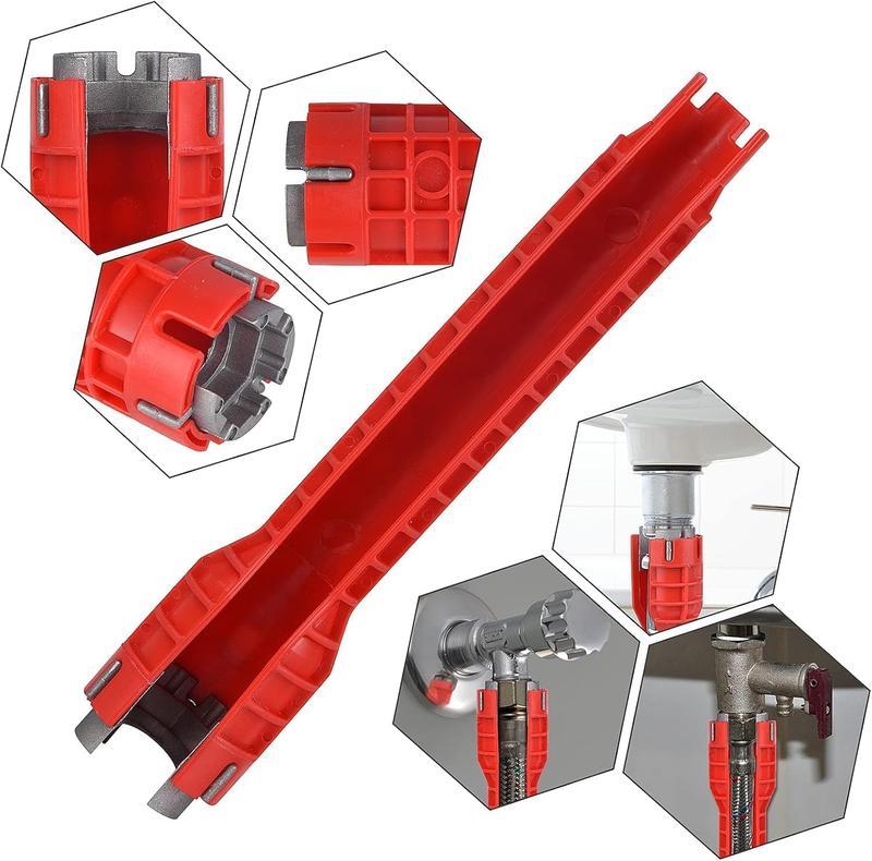 14-in-1 Multi-Function Basin Wrench,Faucet Installer and Sink Drain Nut Removal Tool,One-Way Plumbing Wrench for Tight Spaces