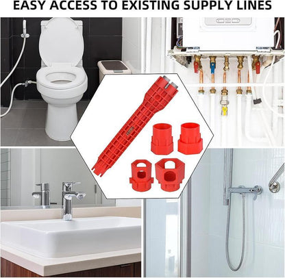 14-in-1 Multi-Function Basin Wrench,Faucet Installer and Sink Drain Nut Removal Tool,One-Way Plumbing Wrench for Tight Spaces