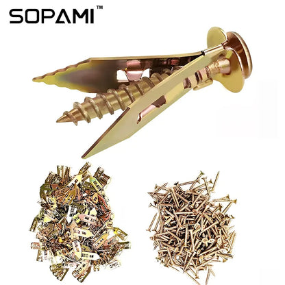 100PCS/200PCS Self-Drilling Drywall Anchors & Screws Kit Easy Application No Pre-Drilling Supports Up to 66 lbs Ideal for Home Office Organization