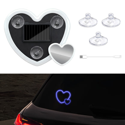 Car LED Ambient Light, Solar-Heart-Shaped LED Neon Light,Ip65 Waterproof, 5 Modes,Romantic Cars for Night Driving, Heart Car Accessories for Valentine's Day, Anniversary (A)