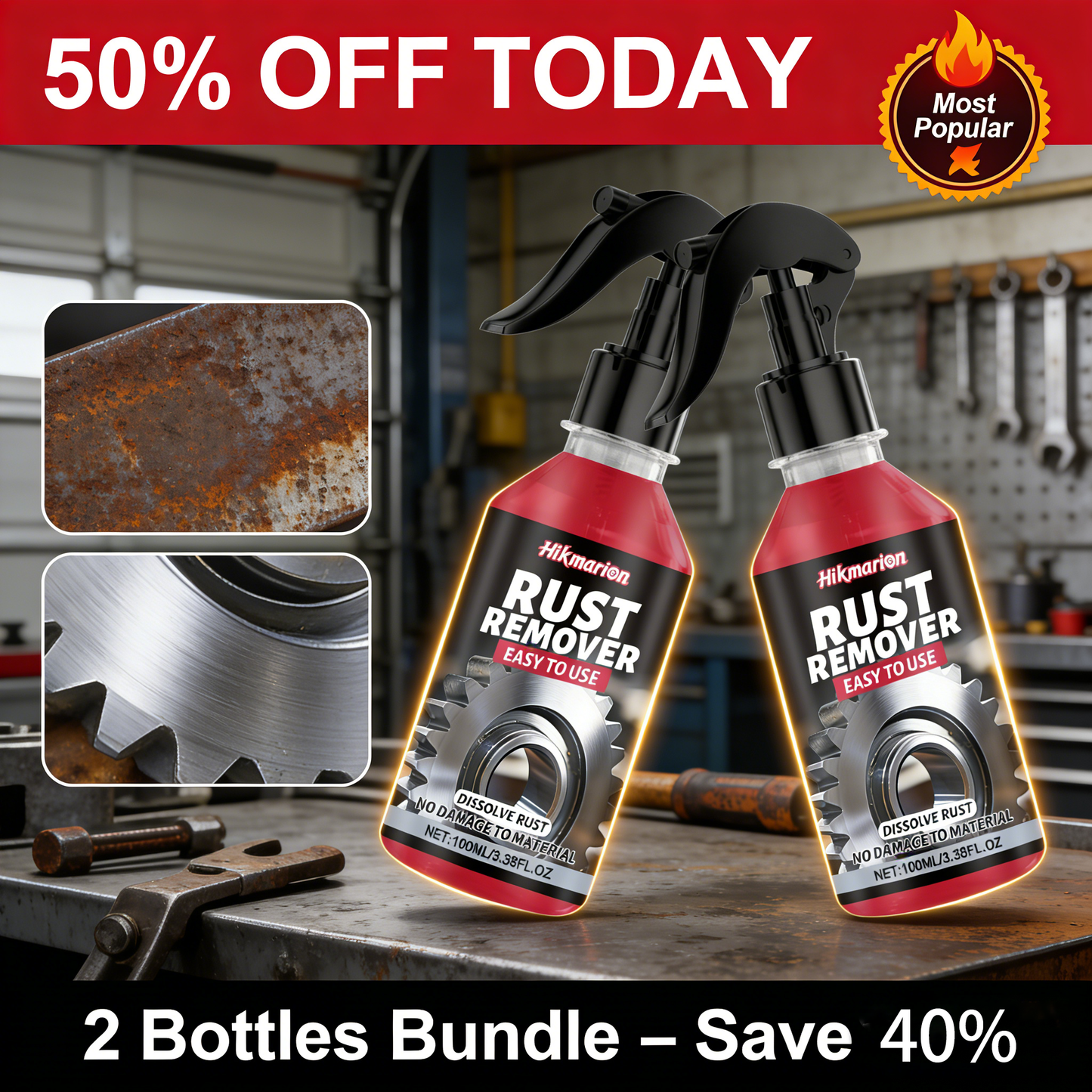 Spray Away Rust in Seconds — Restore Metal Like New! 🚗✨