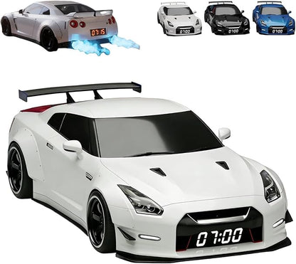 Gaming Hypercar-shaped Alarm Clock Realistic Engine Light Effects Cool Creativity Novelty Portable Gifts Gaming Office Accessory