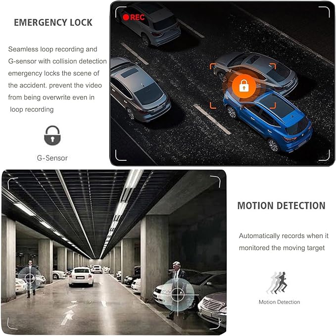 4 Channel Dash Cam 360° View, 1080P Front and Rear Inside, Left Right Dash Camera for Cars, Night Vision, WiFi & APP Control, G-Sensor, Loop Recording with 64GB SD Card