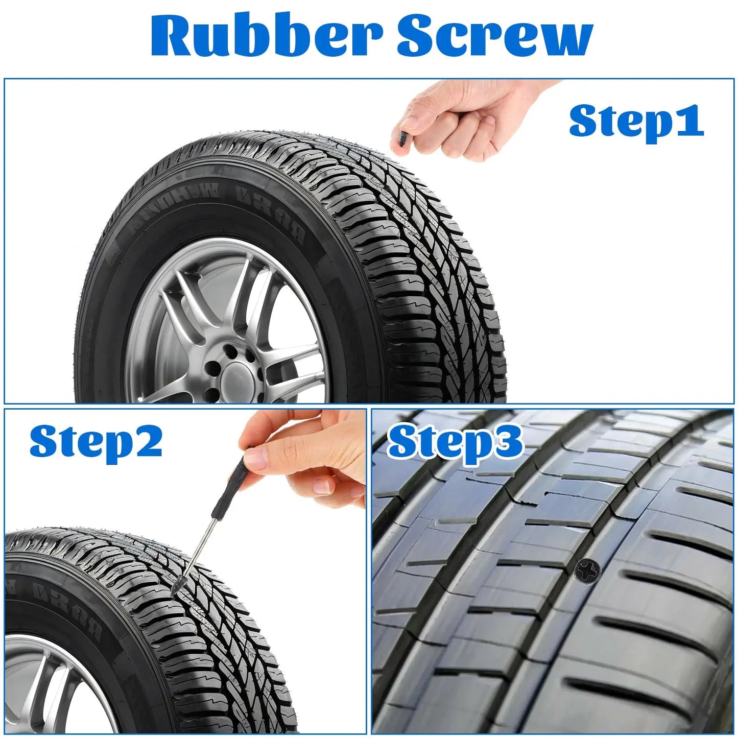 Be Ready Before It Happens — 60PCS Emergency Tire Rescue Plugs Kit