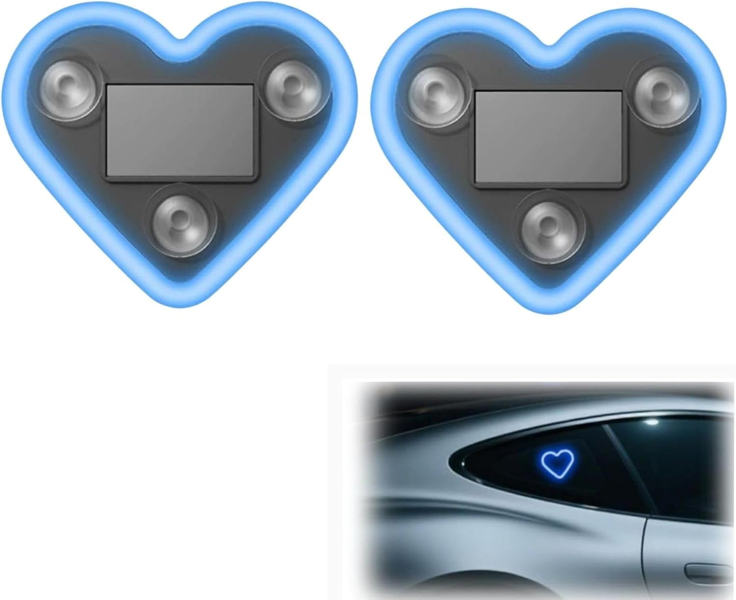 Car LED Ambient Light, Solar-Heart-Shaped LED Neon Light,Ip65 Waterproof, 5 Modes,Romantic Cars for Night Driving, Heart Car Accessories for Valentine's Day, Anniversary (A)
