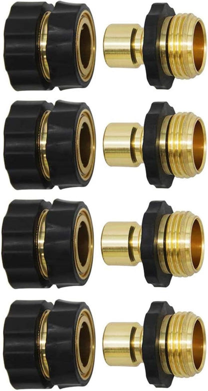 3/4 Inch Garden Hose Fitting Quick Connector Male and Female Set (6 Sets)