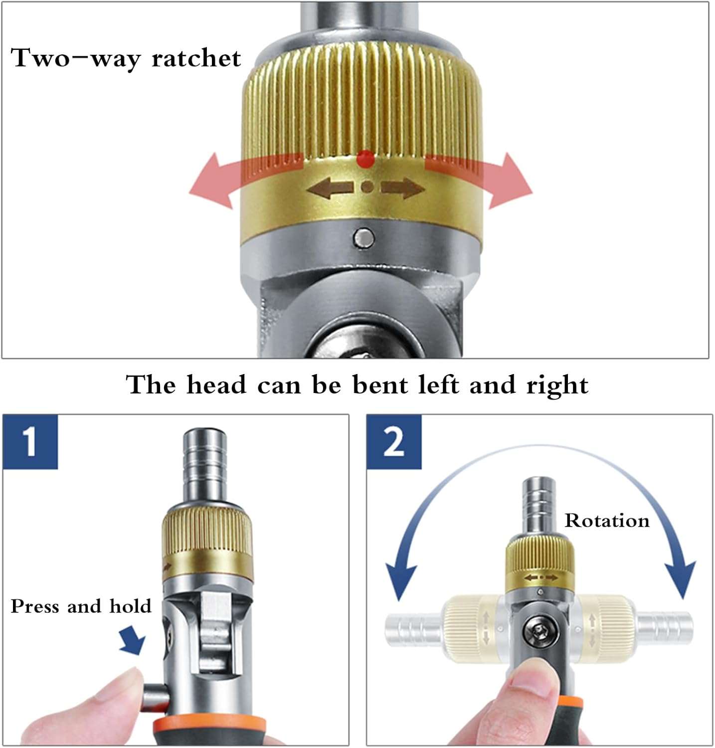 10 in 1 Ratchet Screwdriver Set, Household Bendable Ratcheting Screwdriver with Magnetic Bit for Easy Assembly, There is a Screwdriver Compartment Inside the Handle.