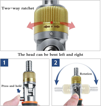 10 in 1 Ratchet Screwdriver Set, Household Bendable Ratcheting Screwdriver with Magnetic Bit for Easy Assembly, There is a Screwdriver Compartment Inside the Handle.