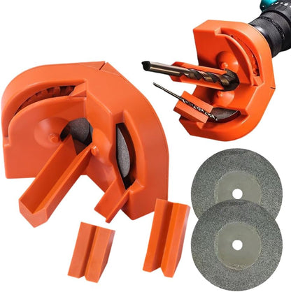 Multi-function Drill Bit Sharpener, 2026 New Sharpener Tool with 2 Grinding Wheels All Bits(5/64''- 5/8'') for HSS Metal Masonry & Carbide (8300 r/min) (Orange)