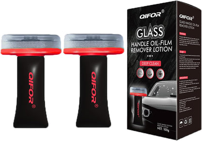 Glass Oil Film Remover for Car, Roll-On Glass Compound with Cleaning Board, Oil Film Remover for Car Windshields and Windows, Removes oil film & Smudges, Improve Windshield Clarity for Safe Driving