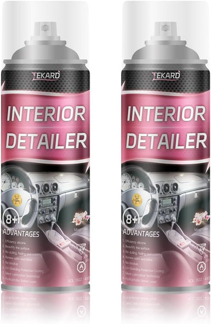 Car Interior Cleaner, Leather Cleaner, 15 oz. Large-Capacity Interior Detailer in Iron Can, Wheel Cleaner, Suitable for Cleaning Rubber, Plastic, and Leather Surfaces Inside Vehicles (3 Bottle)