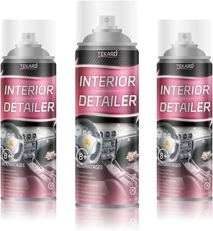 Car Interior Cleaner, Leather Cleaner, 15 oz. Large-Capacity Interior Detailer in Iron Can, Wheel Cleaner, Suitable for Cleaning Rubber, Plastic, and Leather Surfaces Inside Vehicles (3 Bottle)