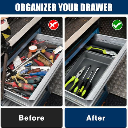 42PCS Large Tool Box Organizer Tray Divider, Drawer Storage for Garage & Desk