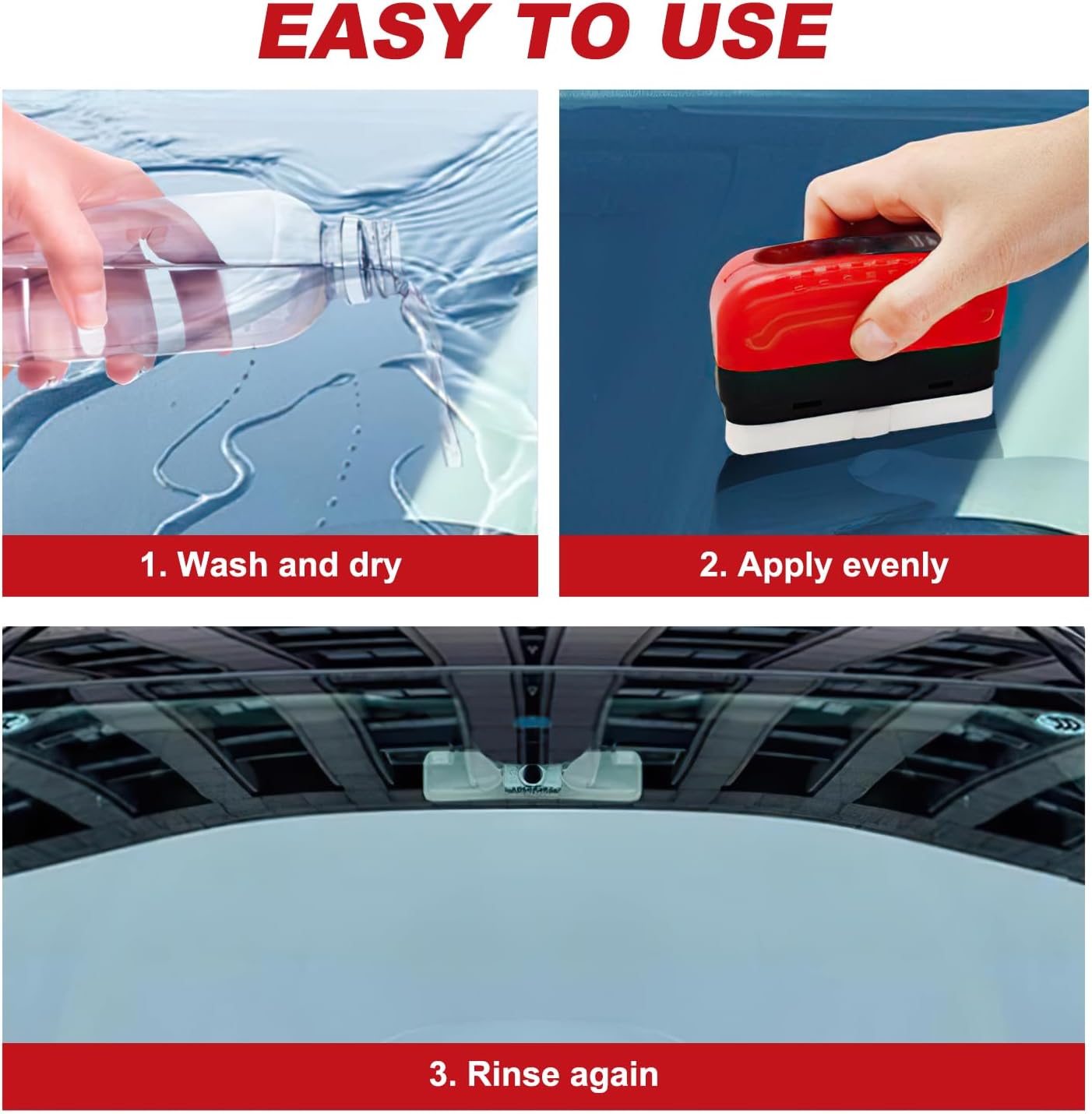 2PCS Car Windshield Oil Film Cleaner Brush, Universal Glass Cleaning Board