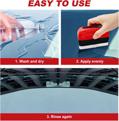 2PCS Car Windshield Oil Film Cleaner Brush, Universal Glass Cleaning Board