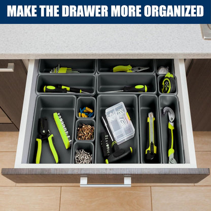 42PCS Large Tool Box Organizer Tray Divider, Drawer Storage for Garage & Desk