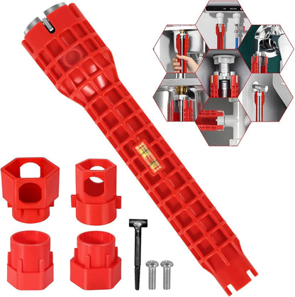 14-in-1 Multi-Function Basin Wrench,Faucet Installer and Sink Drain Nut Removal Tool,One-Way Plumbing Wrench for Tight Spaces