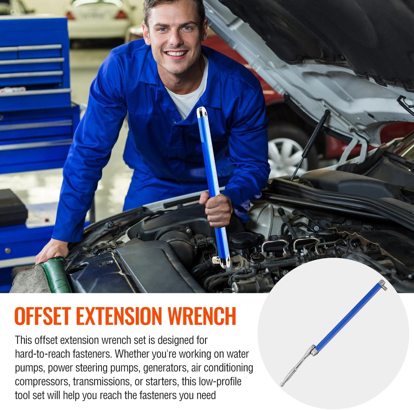Impact Ready Offset Extension Wrench,Universal Extensions Wrench for Small Place