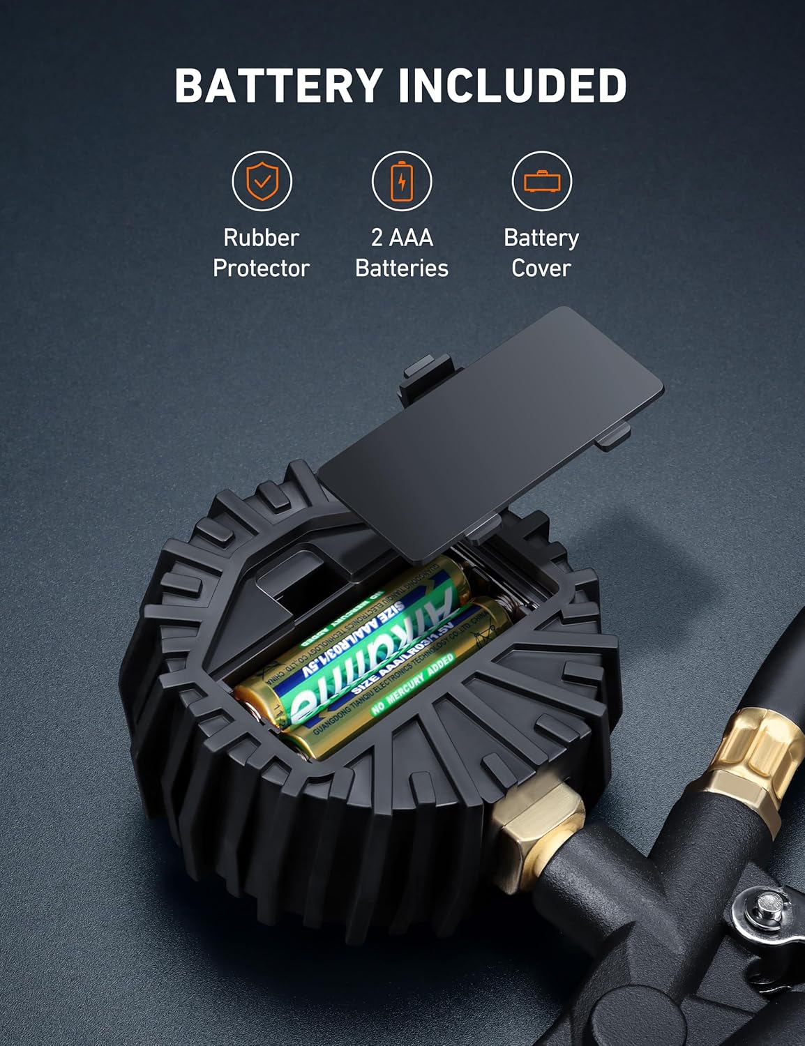 Digital Tire Pressure Gauge with Inflator, 3-250 PSI Air Chuck & Compressor Accessories Heavy Duty with Quick Connect Coupler, 0.1 Display Resolution