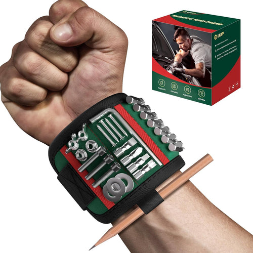 Magnetic Wrist band for Tools, Adjustable Wrist Screws Holder, Birthday Gifts for Men, Dad, Him, Mechanic, Woodworker, Handyman