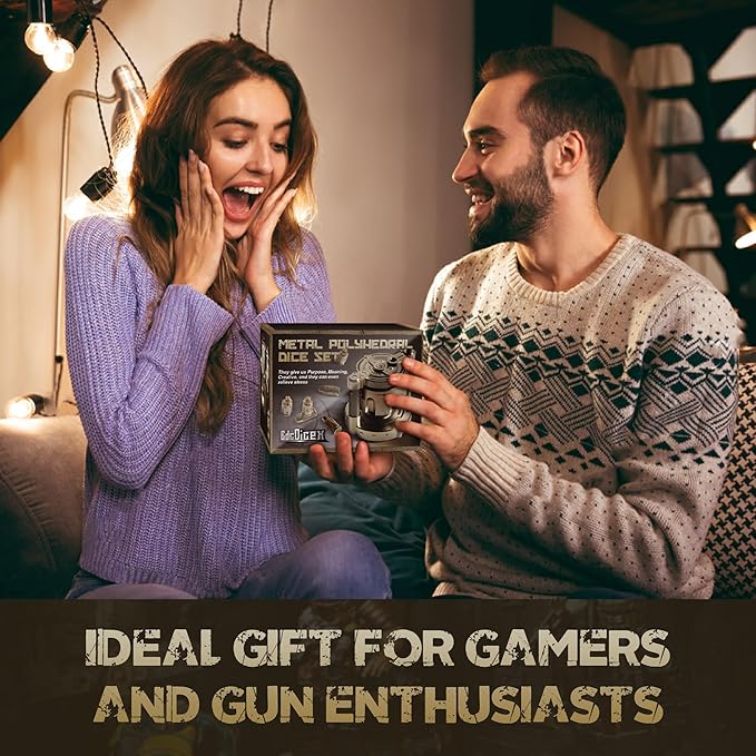 Metal Relief Polyhedral Dice Set of 7