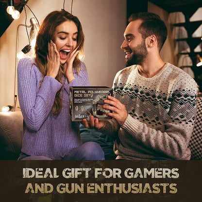 Metal Relief Polyhedral Dice Set of 7