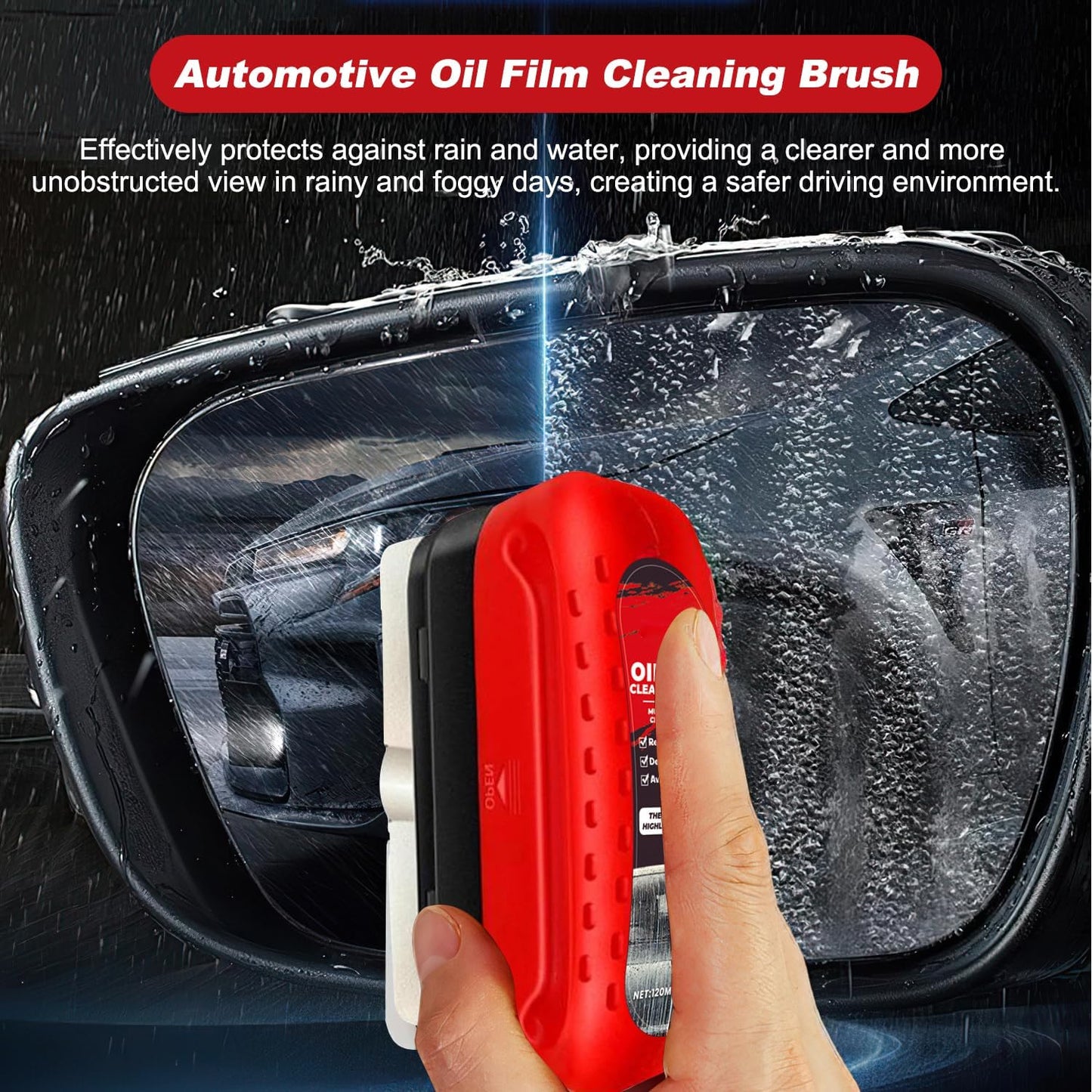 2PCS Car Windshield Oil Film Cleaner Brush, Universal Glass Cleaning Board