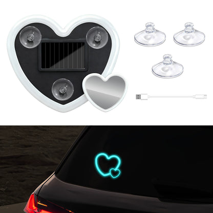 Car LED Ambient Light, Solar-Heart-Shaped LED Neon Light,Ip65 Waterproof, 5 Modes,Romantic Cars for Night Driving, Heart Car Accessories for Valentine's Day, Anniversary (A)