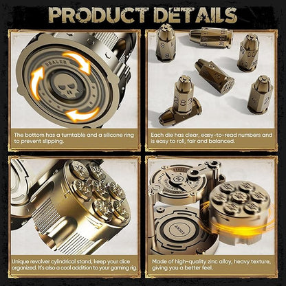 Metal Relief Polyhedral Dice Set of 7