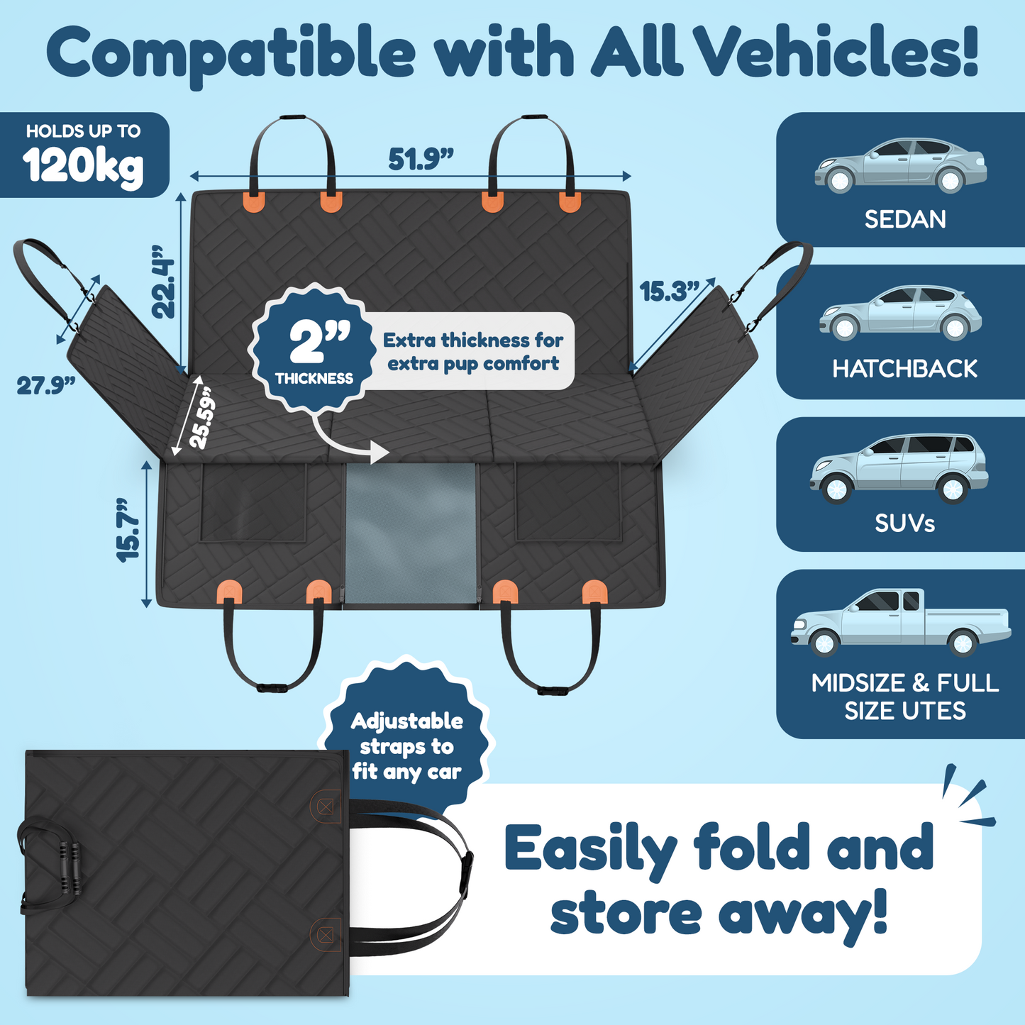 A Hard-Bottom, Waterproof Car Seat Extender Made Just for Dogs