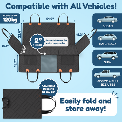 A Hard-Bottom, Waterproof Car Seat Extender Made Just for Dogs