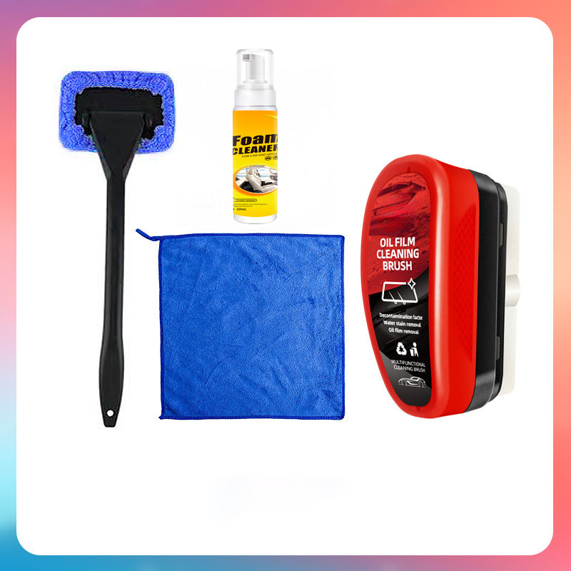 2PCS Car Windshield Oil Film Cleaner Brush, Universal Glass Cleaning Board