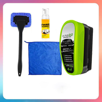 2PCS Car Windshield Oil Film Cleaner Brush, Universal Glass Cleaning Board