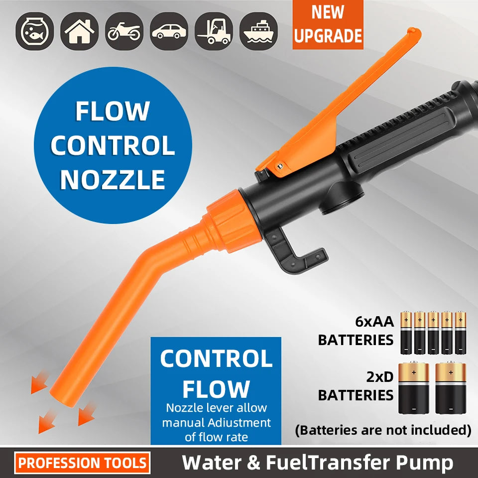 Fast Fuel Transfer in Seconds ⛽⚡ — Portable 12V Electric Siphon Pump for Cars, Trucks & Emergencies-Lightweight & travel-ready