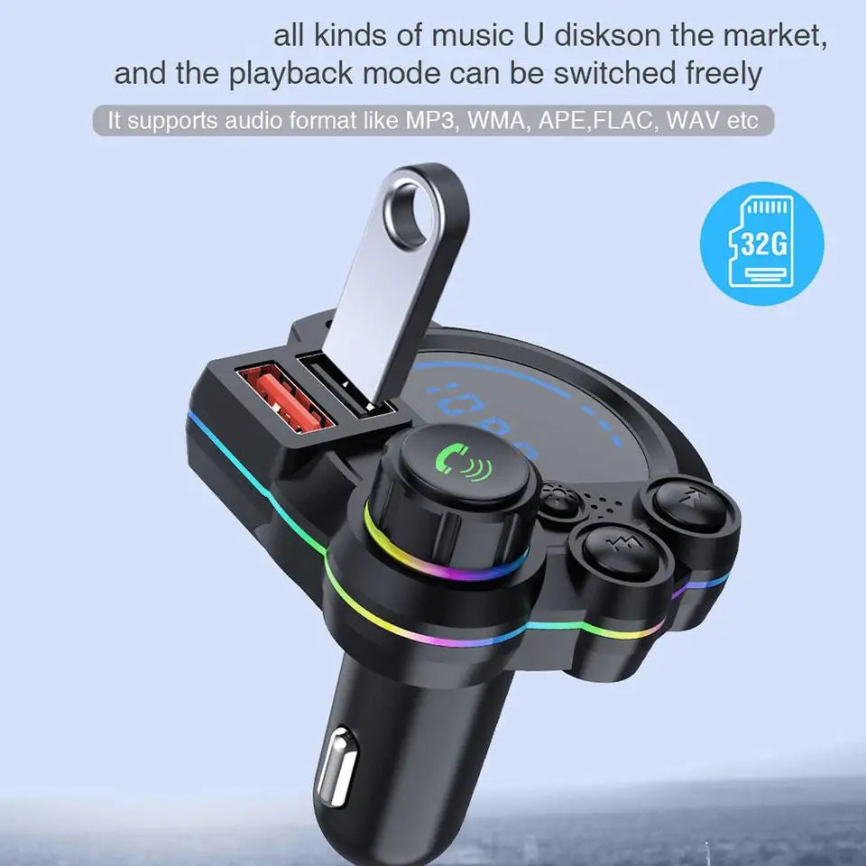 🚗 Smart Car Bluetooth Player & Fast USB Charger – Hands-Free Music Drive