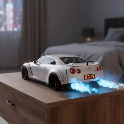 Gaming Hypercar-shaped Alarm Clock Realistic Engine Light Effects Cool Creativity Novelty Portable Gifts Gaming Office Accessory