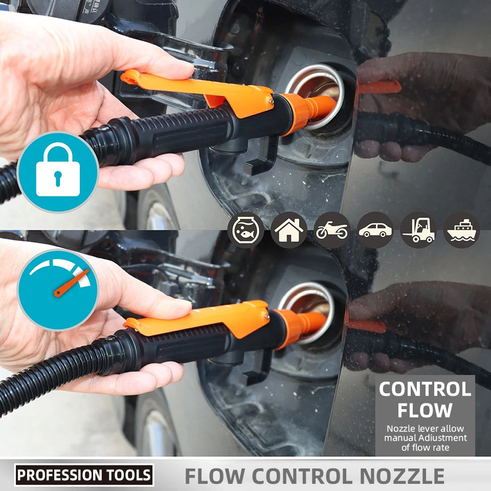 Fast Fuel Transfer in Seconds ⛽⚡ — Portable 12V Electric Siphon Pump for Cars, Trucks & Emergencies-Lightweight & travel-ready