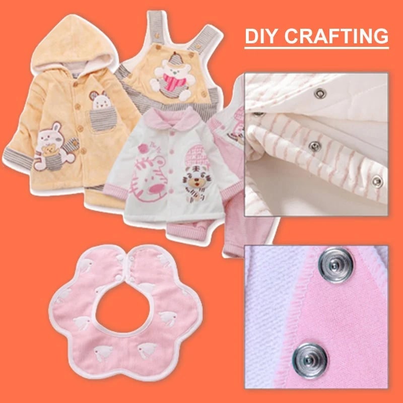 No-Sew Snap Button Tool Kit – Quick Fix for Clothes & Fabric 🔧✨