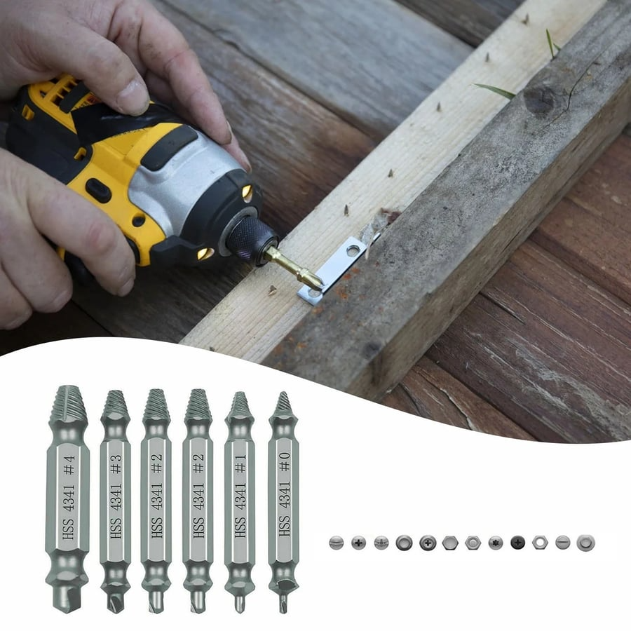🔧 Stripped Screw Remover Set – Fix Stuck Screws in Seconds
