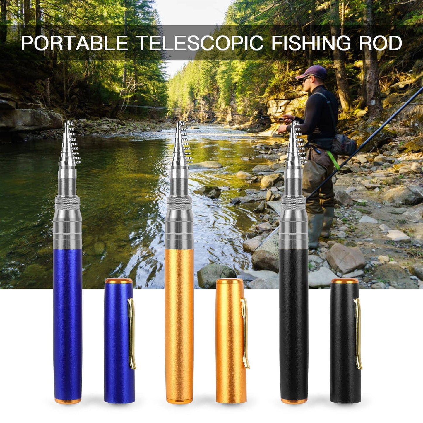 🎣 Pocket-Ready Micro Adventure Rod – Ultra-Compact Alloy Travel Fishing Tool